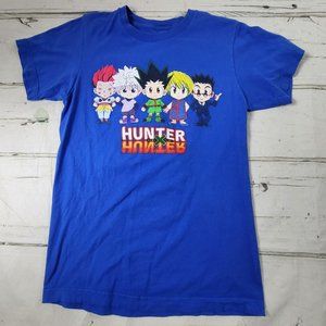 Hunter X Hunter Anime 5 Characters Blue Short Sleeve T-Shirt Mens Size S EUC